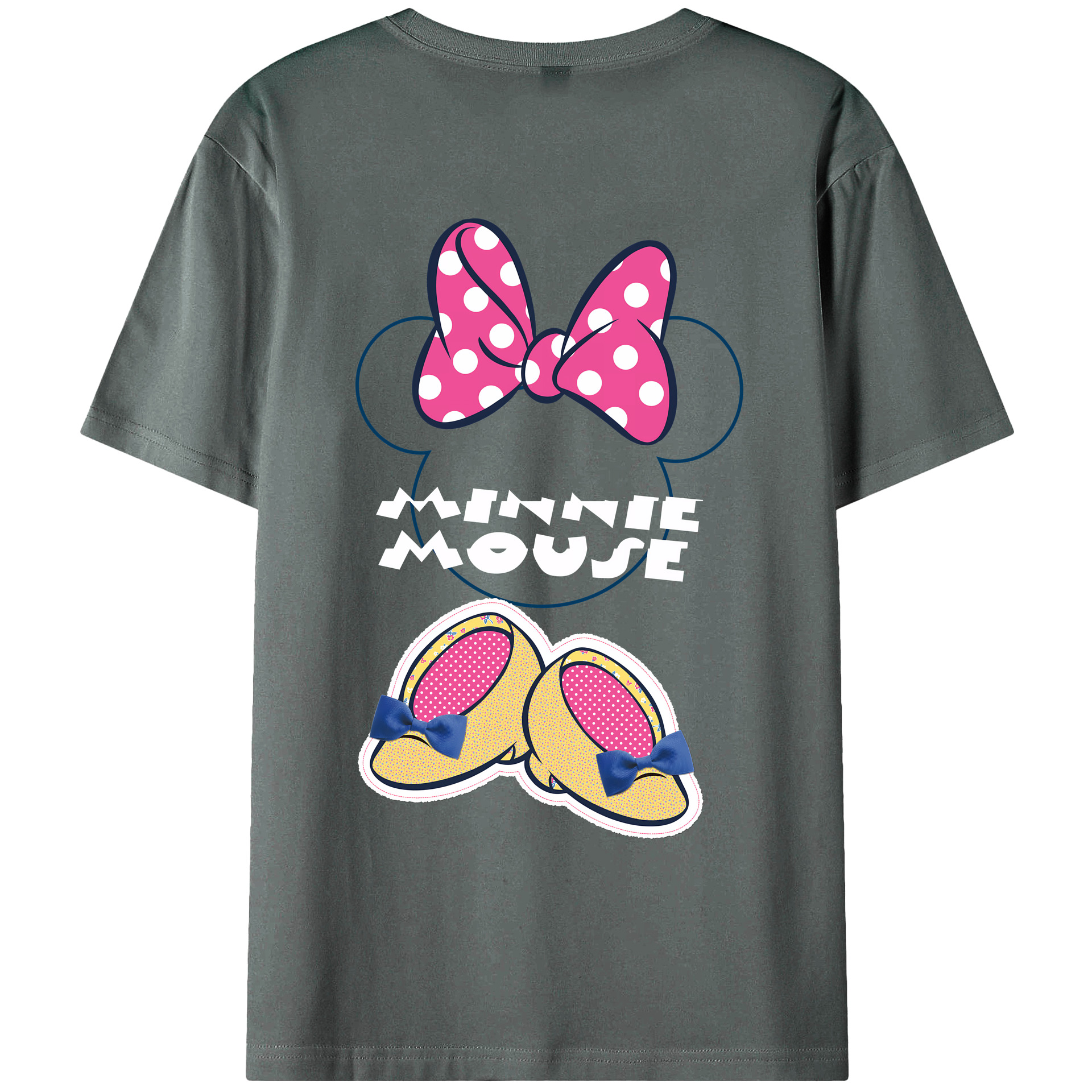 （画像用） ミッキーマウス Mickey Mouse 綿100％ メンズ半袖Tシャツ（バックプリント） 通気性